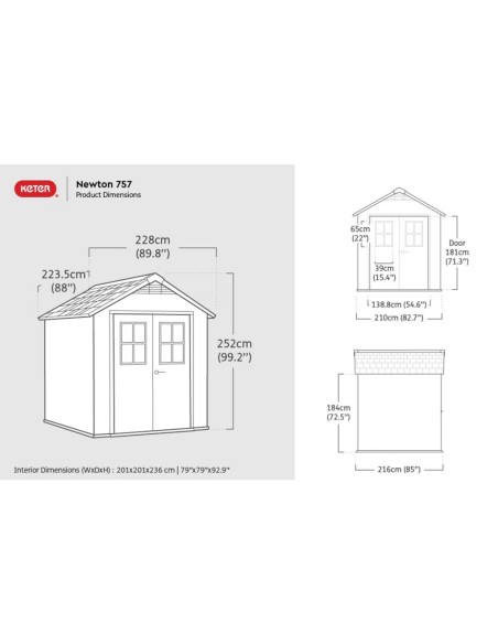 Abri de jardin Newton 757 Marron