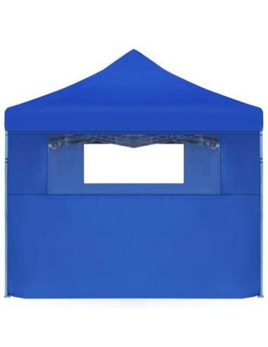 Tente de réception pliable bleu avec 5 parois 3x9m