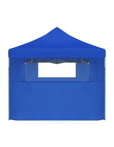 Tente de réception pliable bleu avec 5 parois 3x9m