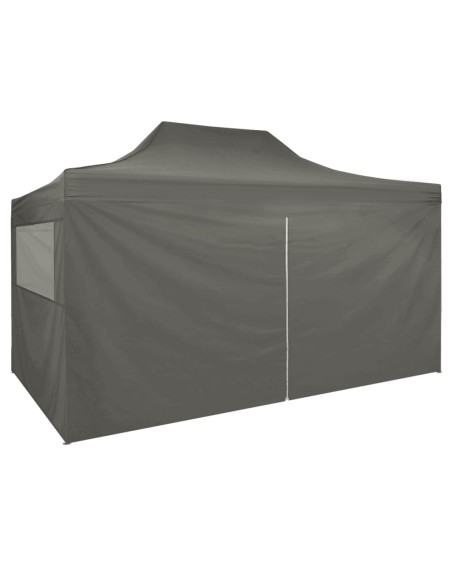 Tente pliable anthracite avec 4 parois latérales 3x4,5m