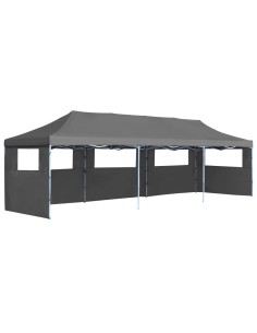 Tente de réception pliable anthracite avec 5 parois 3x9m