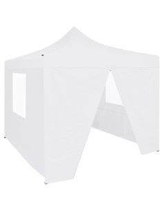 Tente de réception pliable avec 4 parois blanc 2x2m