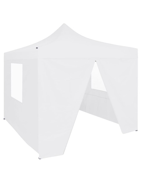 Tente de réception pliable avec 4 parois blanc 2x2m