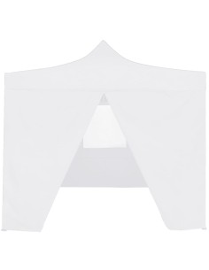 Tente de réception pliable avec 4 parois blanc 2x2m 2