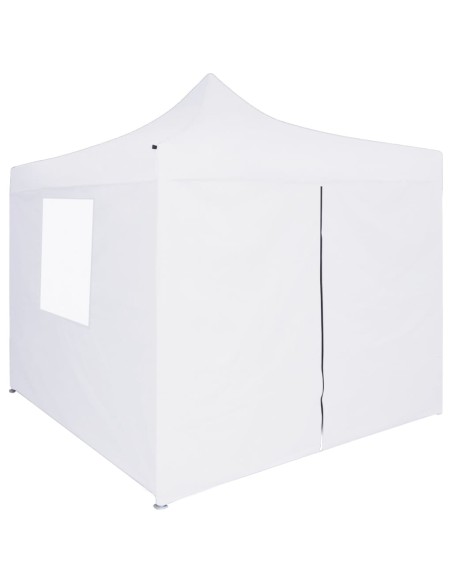 Tente de réception pliable avec 4 parois blanc 2x2m