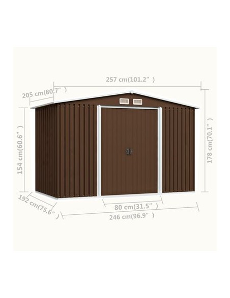Abri de stockage jardin - 257x205x178 cm