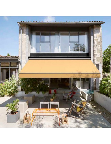 Toile de store jaune sur mesure