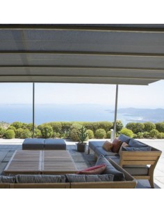 Toile de pergola beige œillet et sandow 2