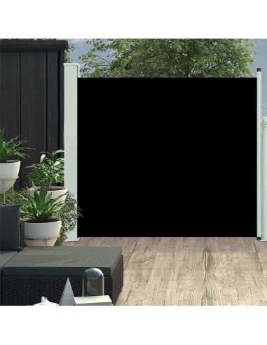 Auvent latéral rétractable de patio 100x300 cm NOIR