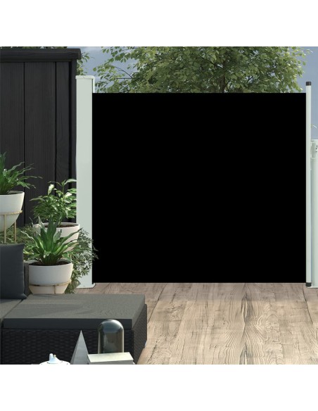 Auvent latéral rétractable de patio 100x300 cm NOIR