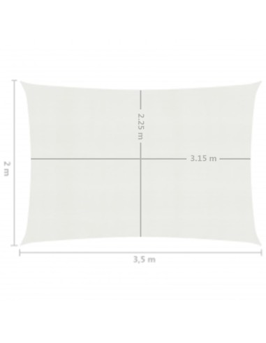 Voile d'ombrage 160 g/m² Blanc 2x3,5 m PEHD