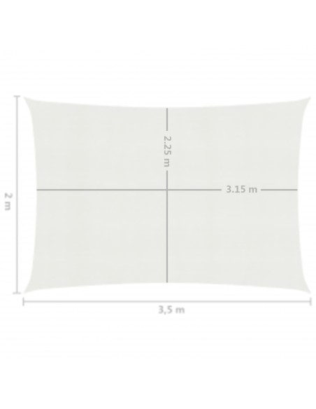 Voile d'ombrage 160 g/m² Blanc 2x3,5 m PEHD