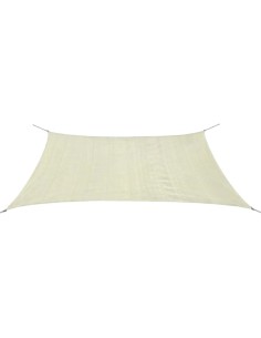 Voile d'ombrage en PEHD rectangulaire 2x4m Crème