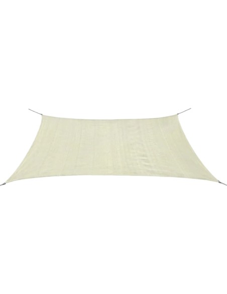 Voile d'ombrage en PEHD rectangulaire 2x4m Crème