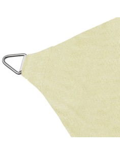 Voile d'ombrage en PEHD rectangulaire 2x4m Crème 2