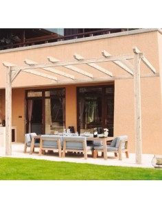 Pergola lamellé-collée adossée - Caraïbe