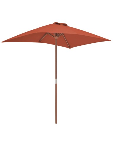 Parasol d'extérieur avec mât en bois 150 x 200...