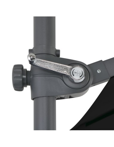 Parasol déporté avec mât en acier Noir 250x250 cm