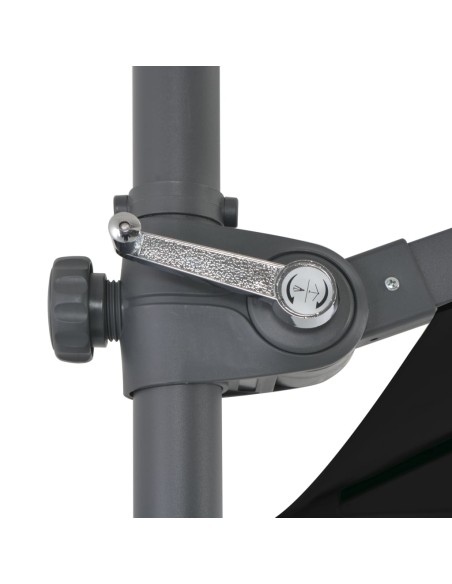 Parasol déporté avec mât en acier Noir 250x250 cm