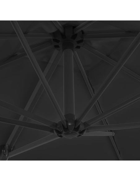 Parasol en porte-à-faux avec mât en Acier 250x250 cm Anthracite