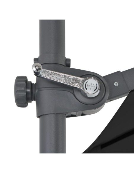 Parasol en porte-à-faux avec mât en Acier 250x250 cm Anthracite