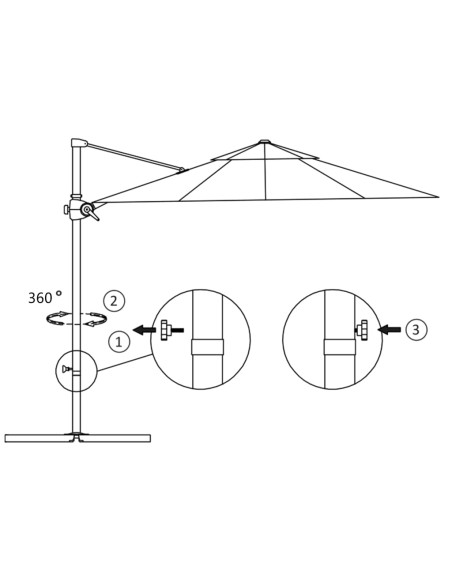 Parasol en porte-à-faux avec mât en Acier 250x250 cm Anthracite