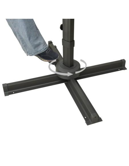 Parasol déporté avec double toit 300x300 cm terre cuite