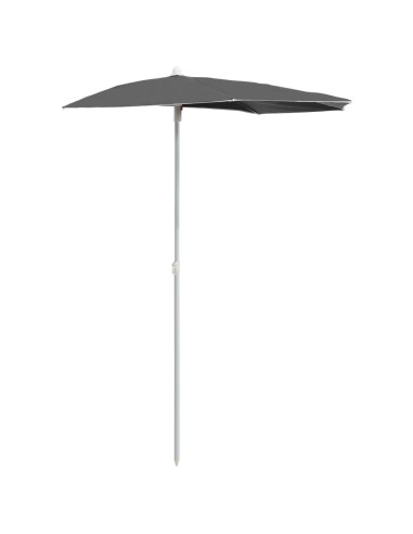 Demi-parasol de jardin avec mât 180x90 cm Anthracite