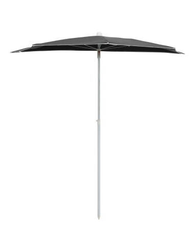 Demi-parasol de jardin avec mât 180x90 cm...