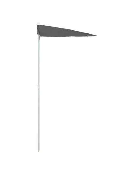 Demi-parasol de jardin avec mât 180x90 cm Anthracite
