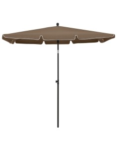 Parasol de jardin avec mât 210x140 cm Taupe