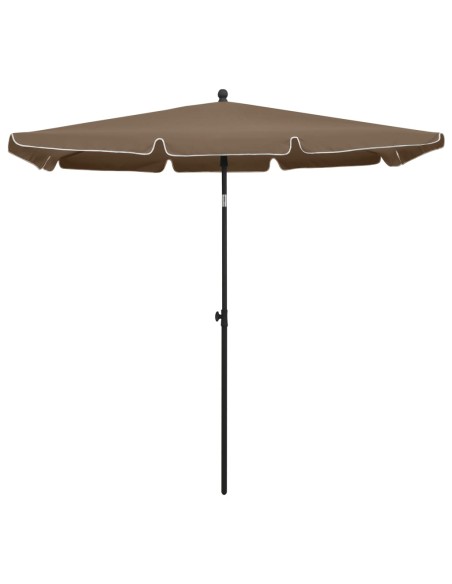 Parasol de jardin avec mât 210x140 cm Taupe