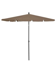Parasol de jardin avec mât 210x140 cm Taupe 2