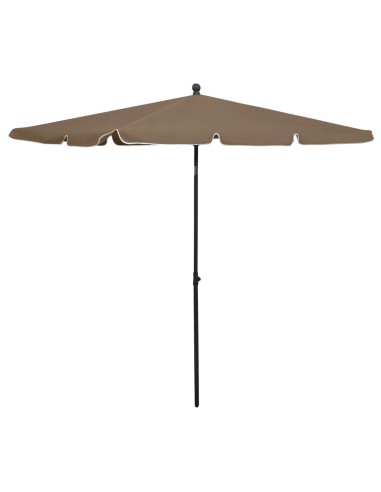 Parasol de jardin avec mât 210x140 cm Taupe