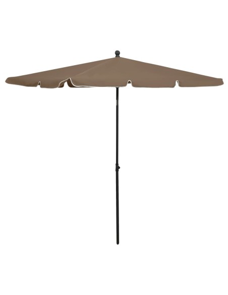 Parasol de jardin avec mât 210x140 cm Taupe