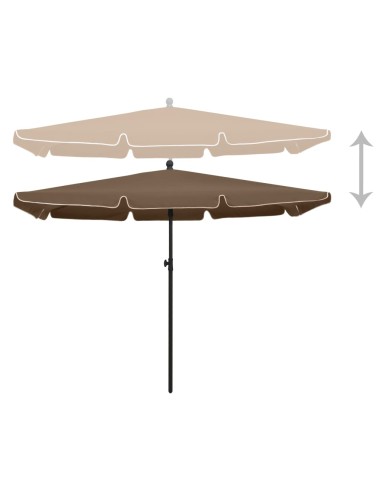 Parasol de jardin avec mât 210x140 cm Taupe