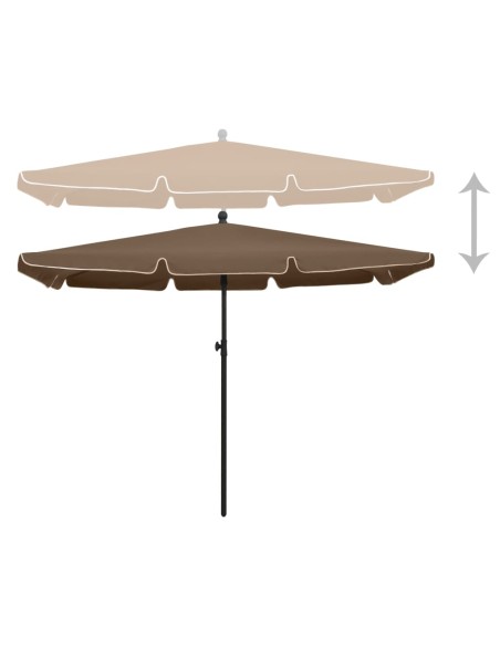 Parasol de jardin avec mât 210x140 cm Taupe