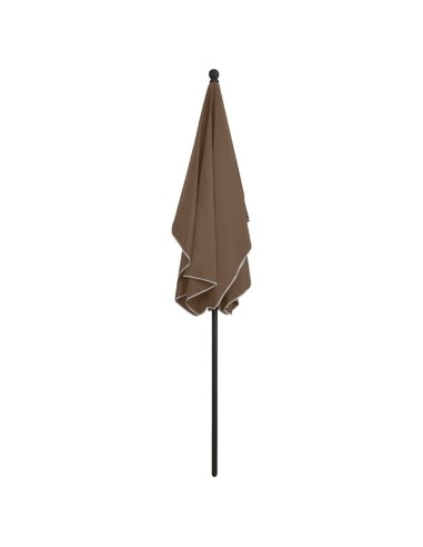 Parasol de jardin avec mât 210x140 cm Taupe