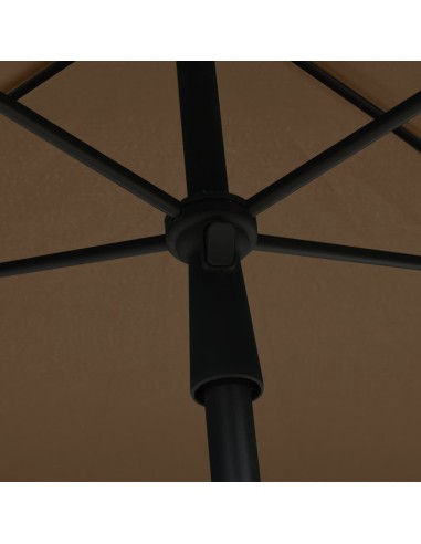 Parasol de jardin avec mât 210x140 cm Taupe