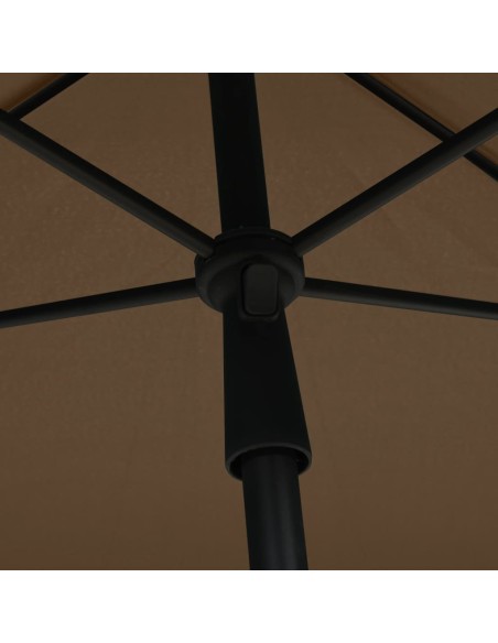 Parasol de jardin avec mât 210x140 cm Taupe
