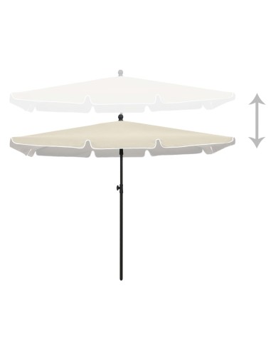 Parasol de jardin avec mât 210x140 cm Sable