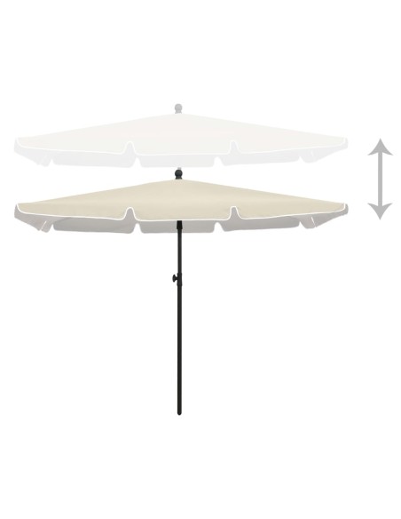 Parasol de jardin avec mât 210x140 cm Sable