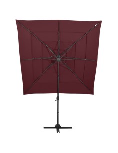Parasol à 4 niveaux avec mât en aluminium Bordeaux... 2
