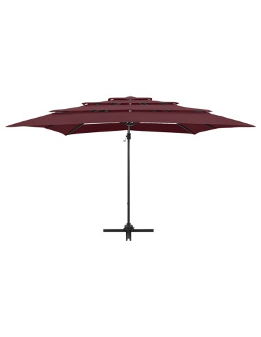 Parasol à 4 niveaux avec mât en aluminium...