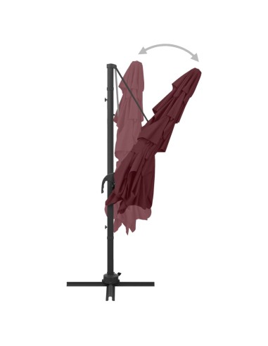 Parasol à 4 niveaux avec mât en aluminium...