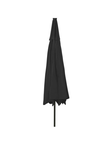 Parasol d'extérieur avec LED et mât en métal...