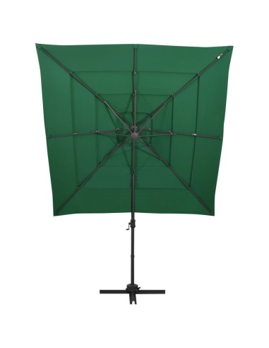 Parasol à 4 niveaux avec mât en aluminium Vert...