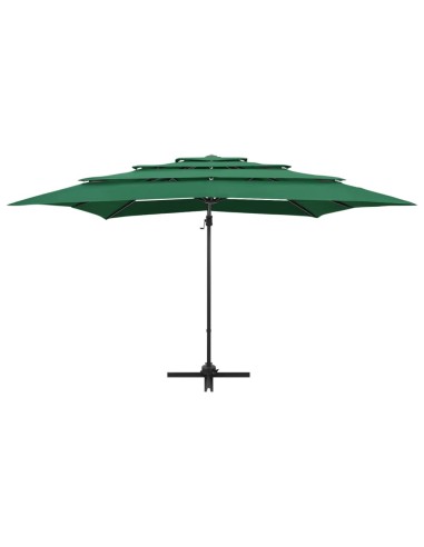Parasol à 4 niveaux avec mât en aluminium Vert...