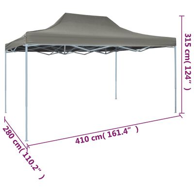 dimensions Tente de réception pliable anthracite 3x4m