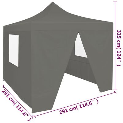 dimensions Tente de réception anthracite avec 4 parois 3x3m